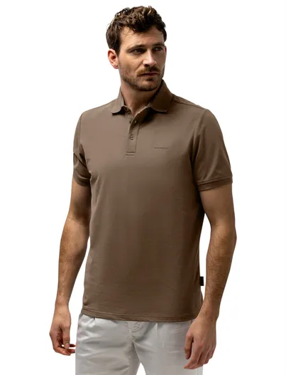 State of Art State of art polo bruin normale fit 3-knoops