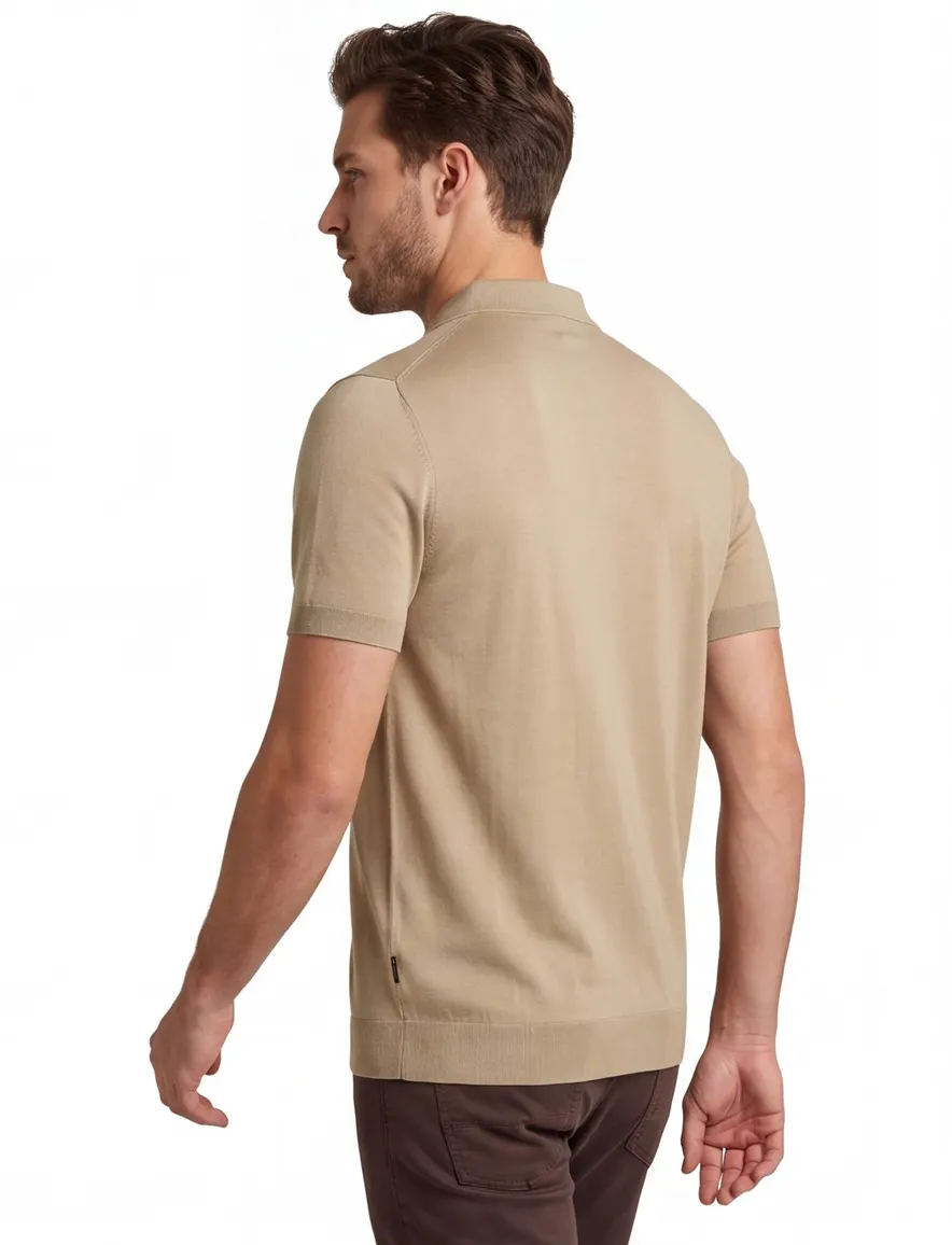 Poloshirt Cavallaro Cannero beige zijde
