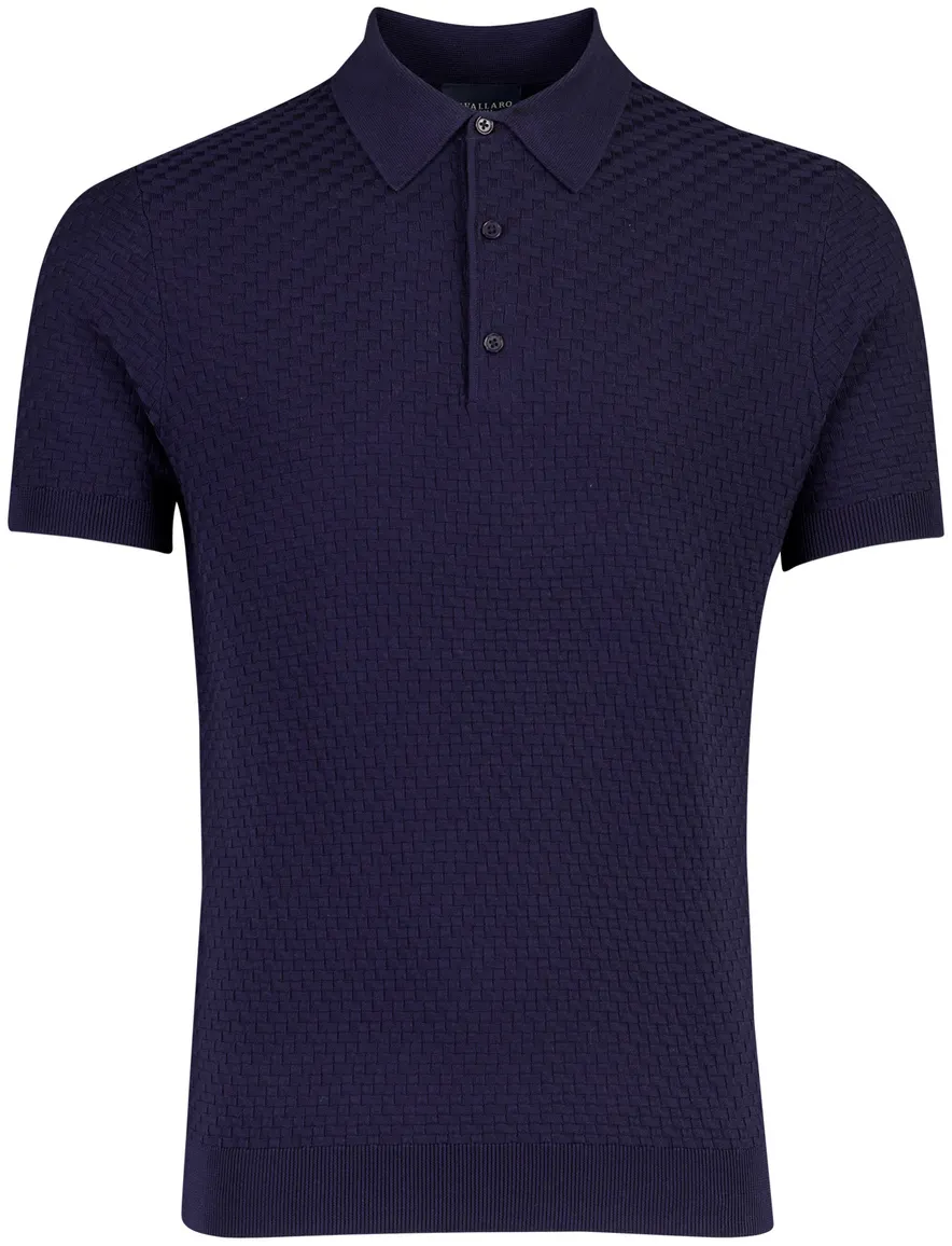 Cavallaro Corneo Polo donkerblauw structuur
