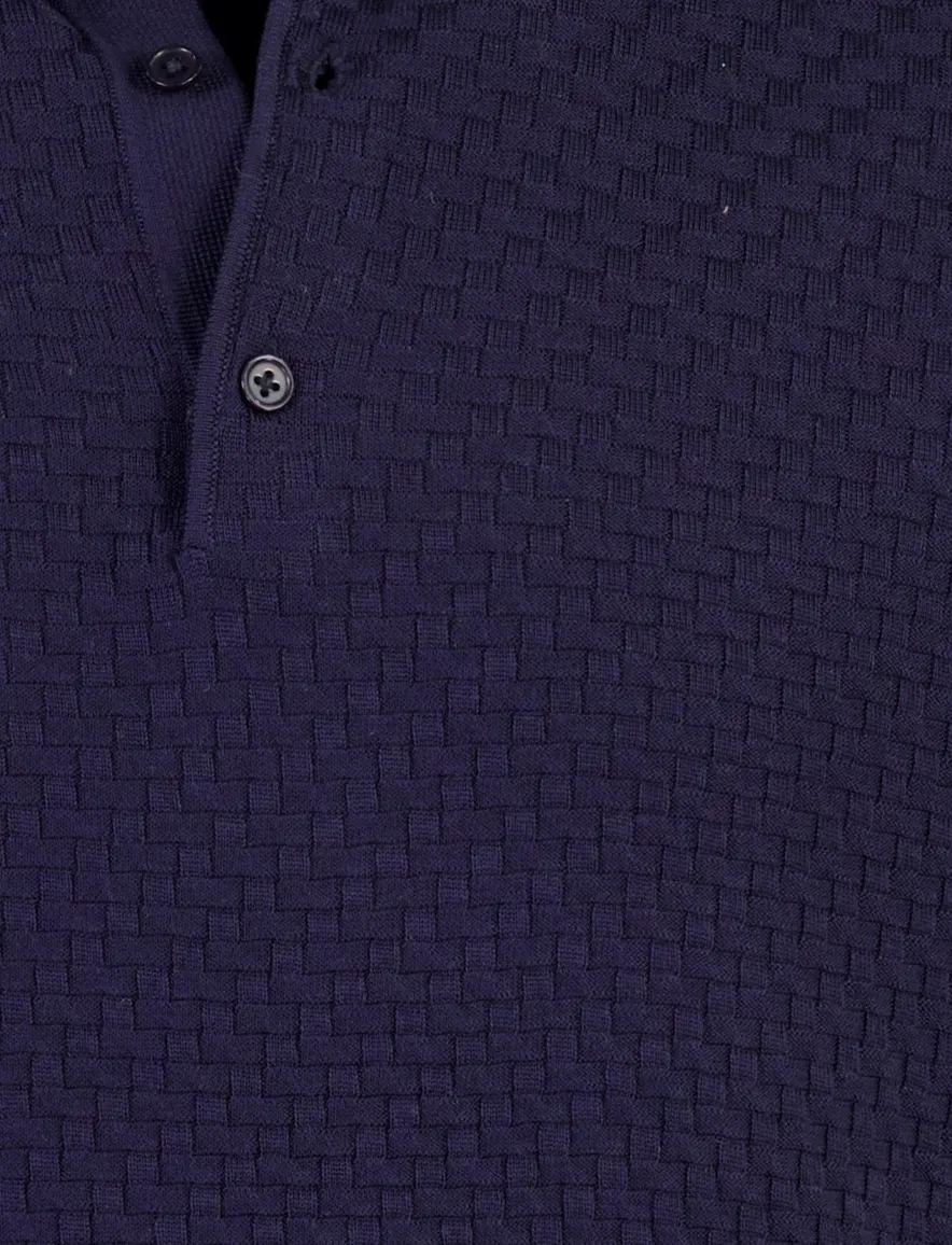 Cavallaro Corneo Polo donkerblauw structuur