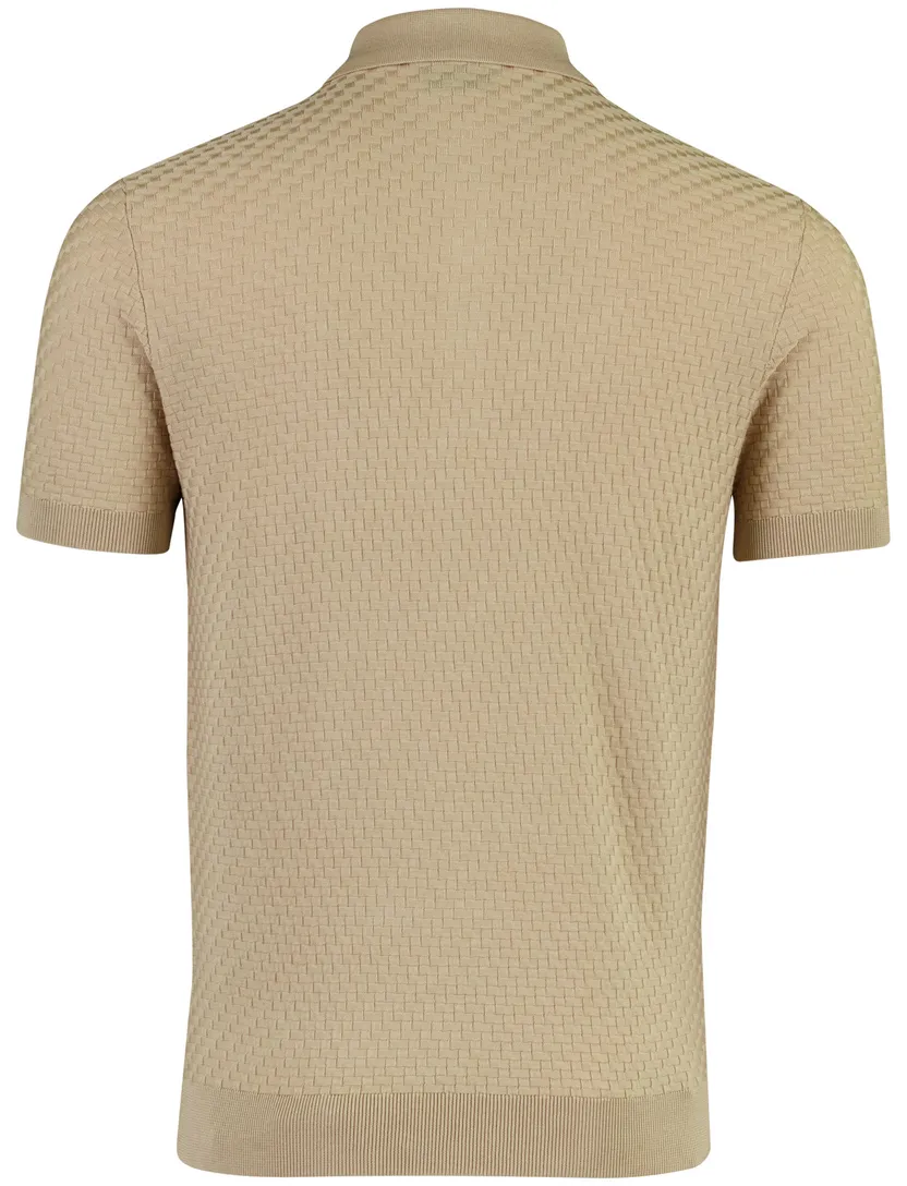 Beige polo Cavallaro blokjes korte mouwen