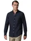 Profuomo Regular Fit overhemd donkerblauw linnen