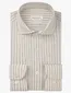 Profuomo Regular Fit overhemd beige wit linnen gestreept