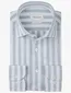 Profuomo Regular Fit overhemd lichtblauw wit linnen strepen