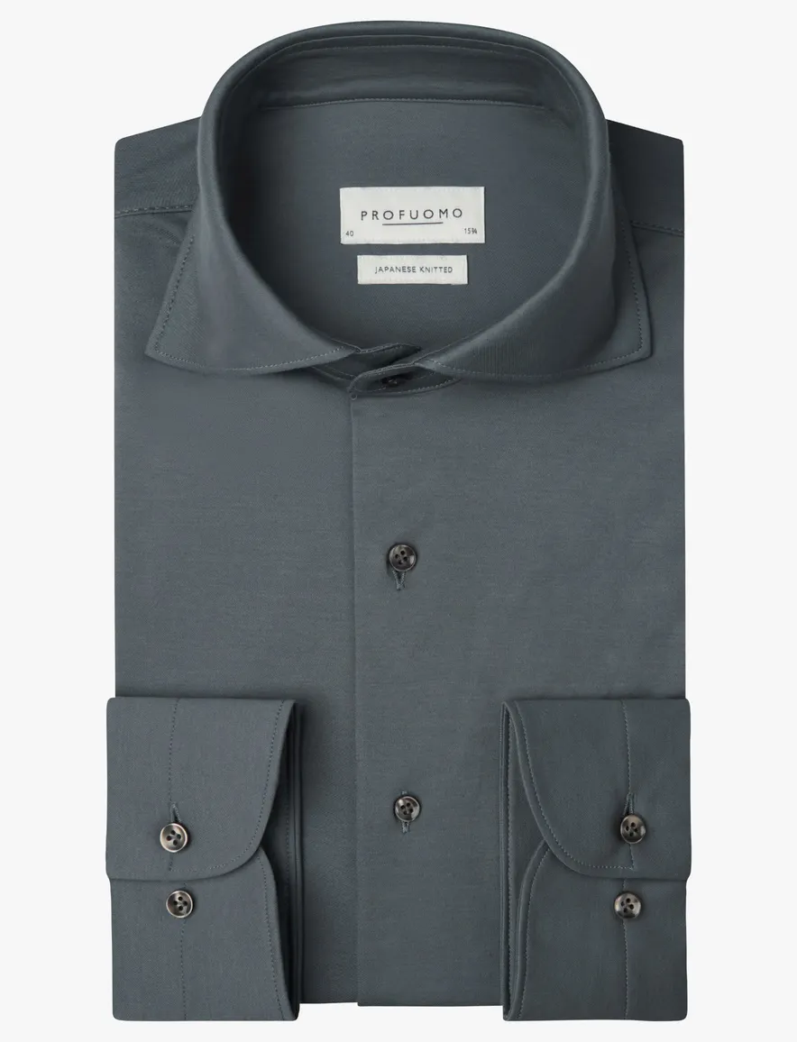 Profuomo overhemd grijs blauw cutaway