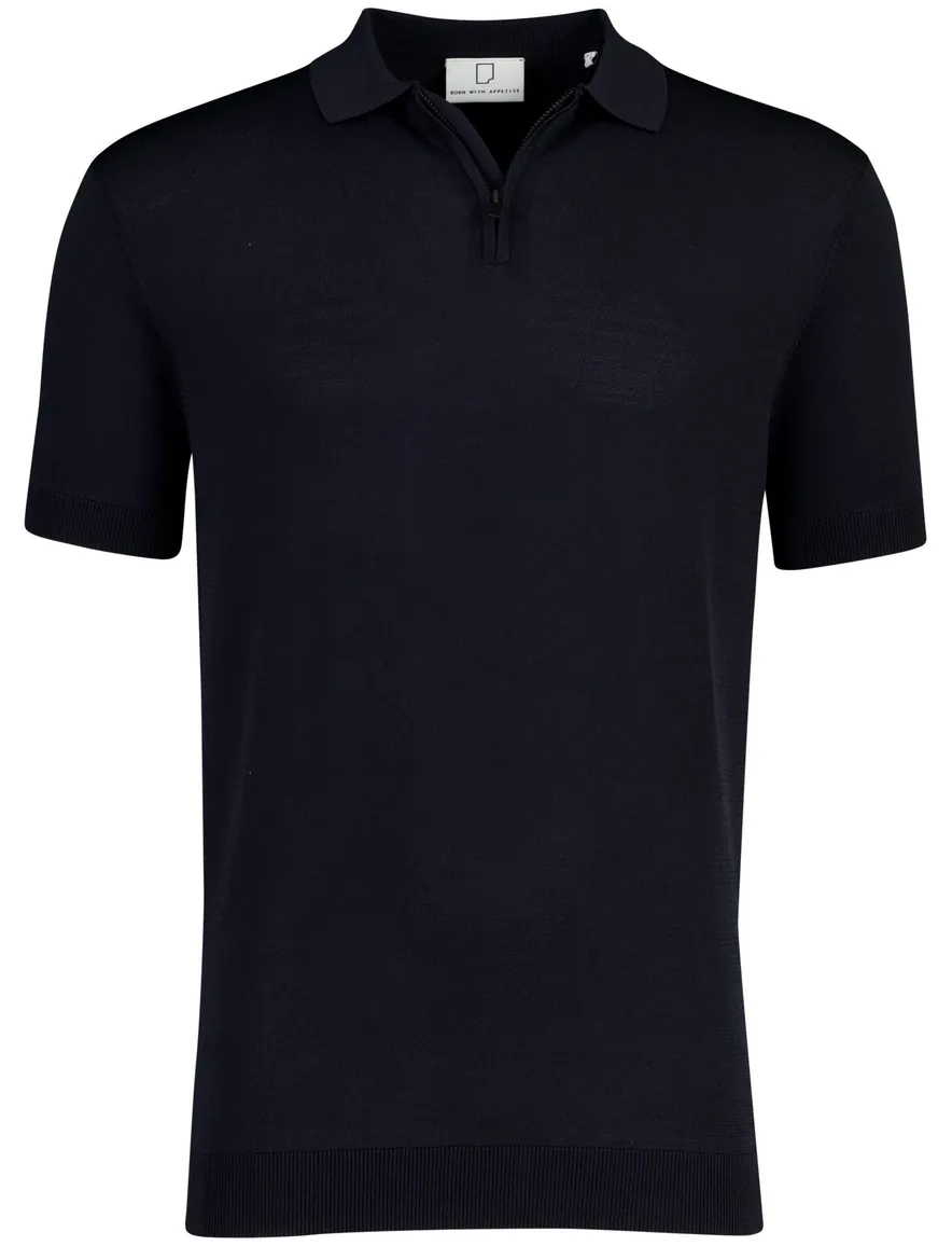 Born with Appetite donkerblauw Dan knitted polo