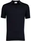 Navy polo Born with Appetite Dan katoen rits gebreid