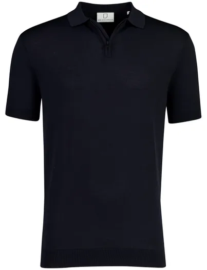 Born With Appetite Polo navy knitted Born with Appetite Dan met rits korte mouw
