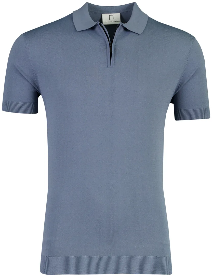 Blauwe polo met ritssluiting Born With Appetite