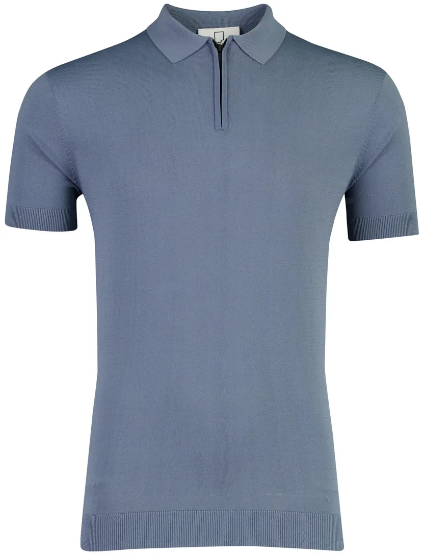 Blauwe polo met ritssluiting Born With Appetite