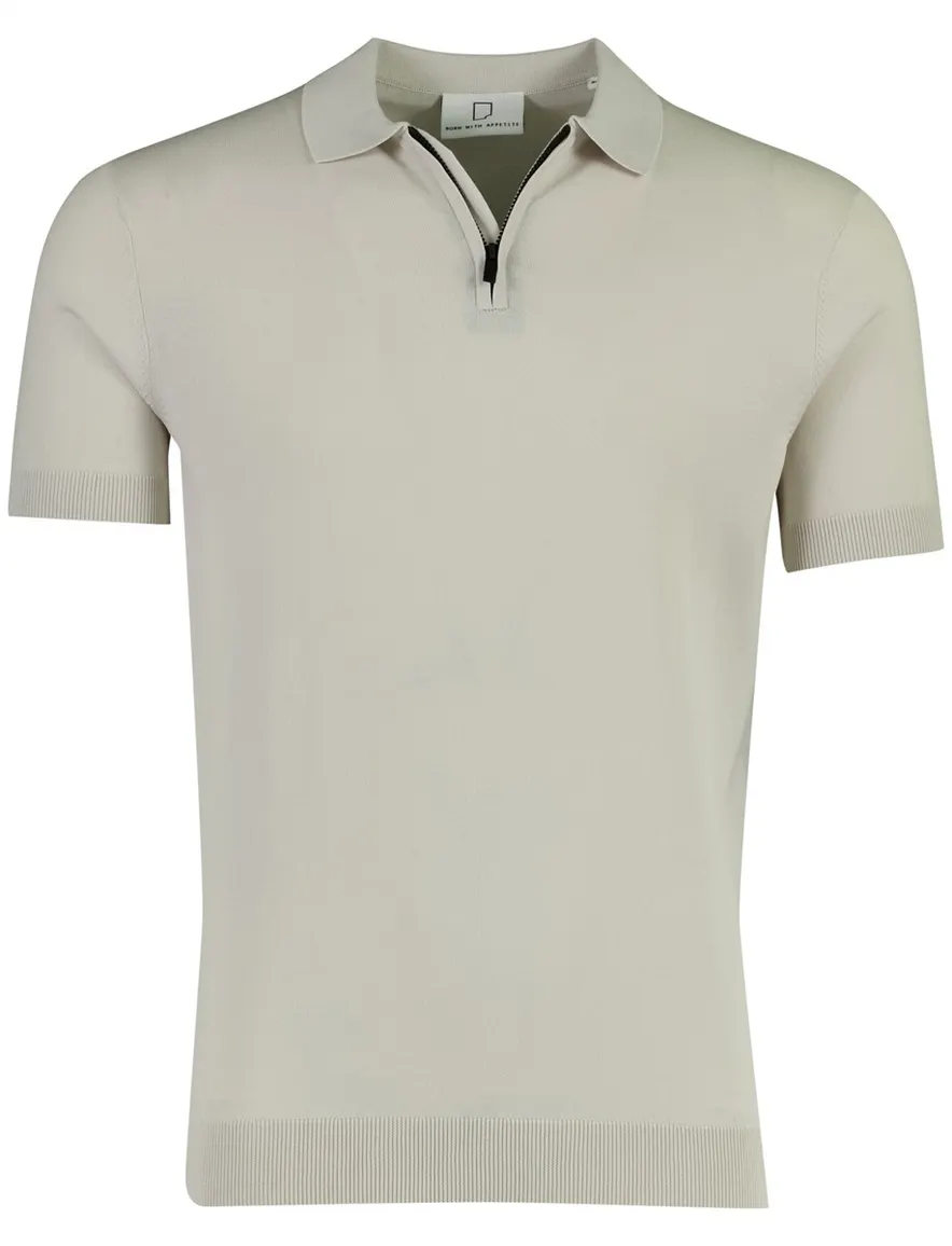 Born with Appetite grijs Dan Knitted polo