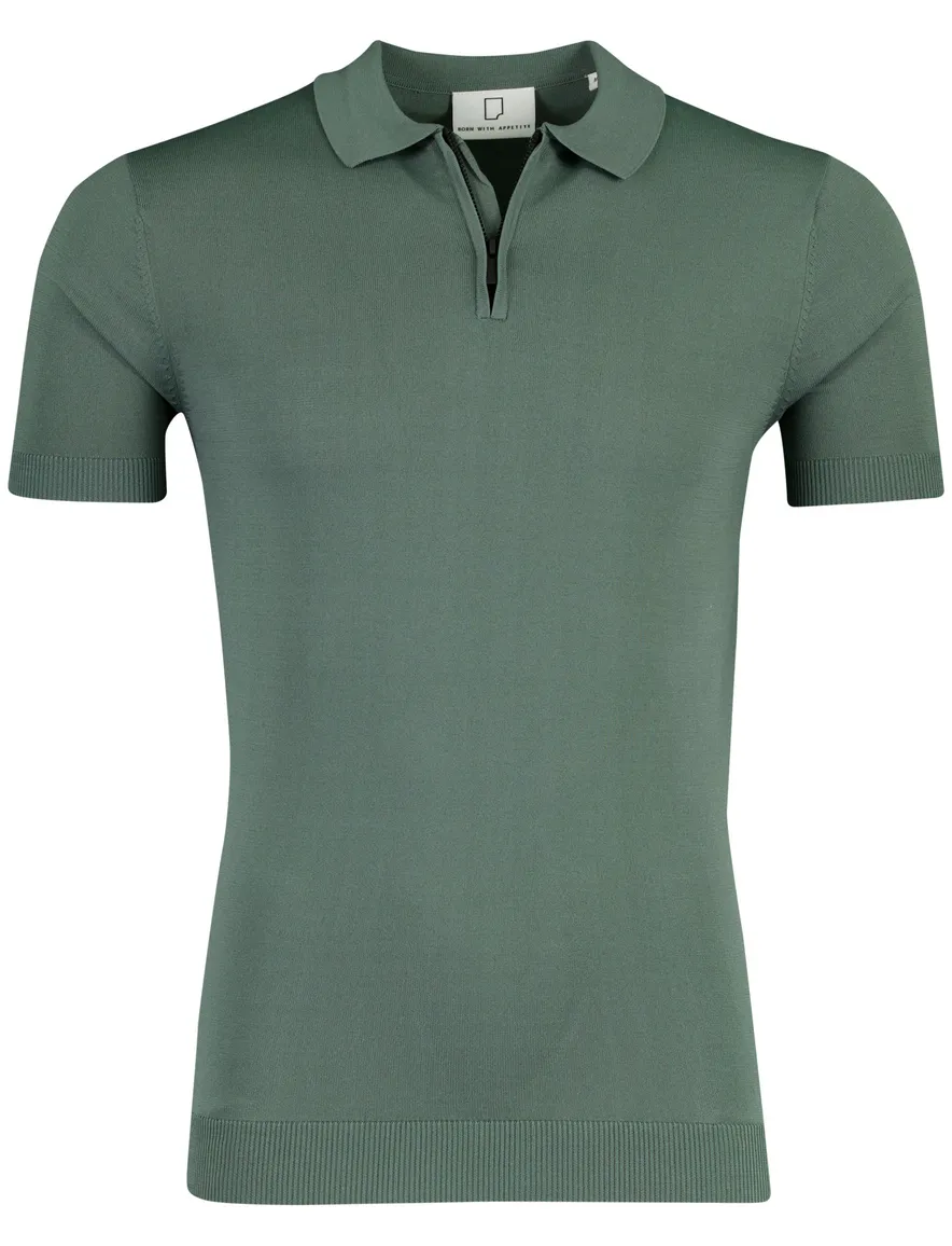 Born With Appetite polo groen korte mouwen