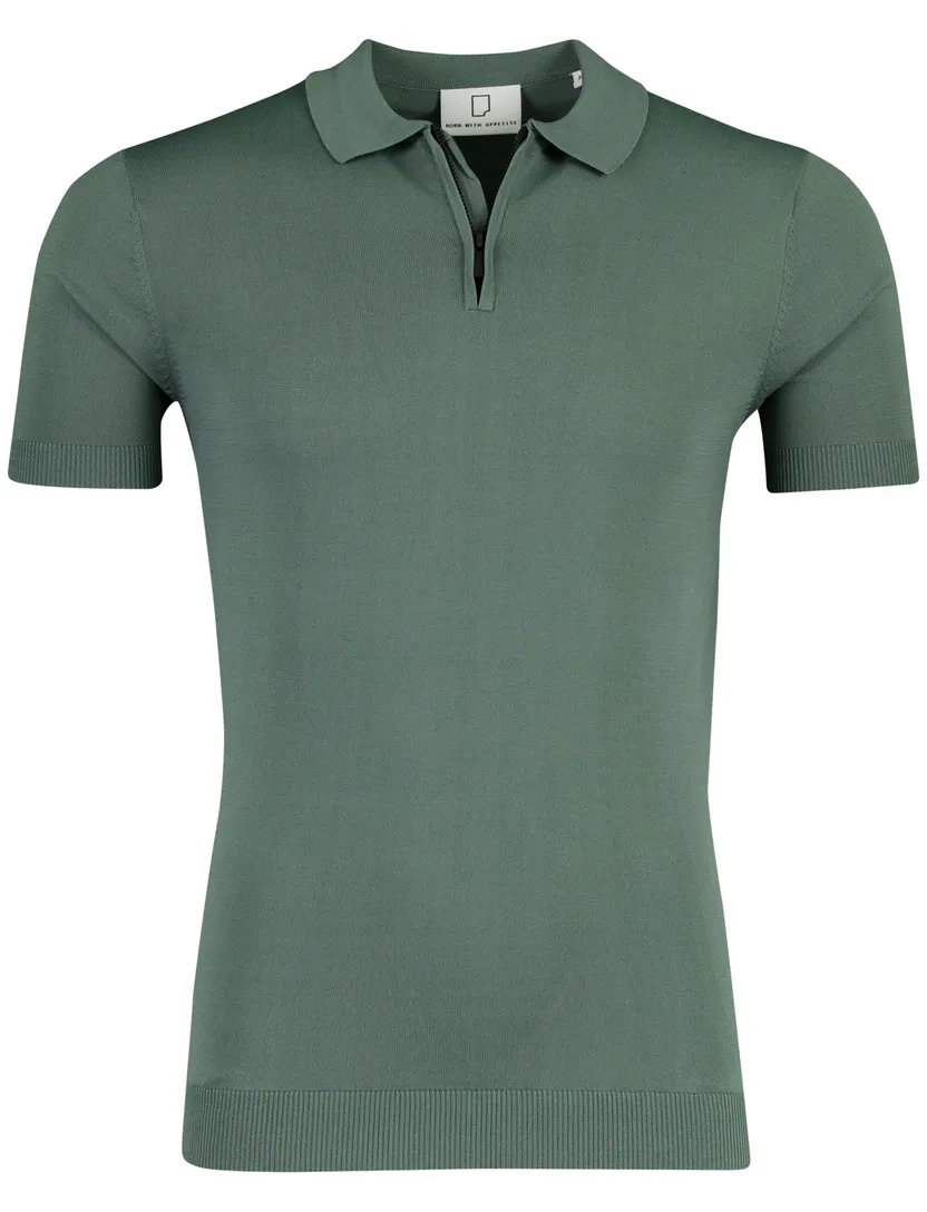 Groene polo Born With Appetite korte mouwen
