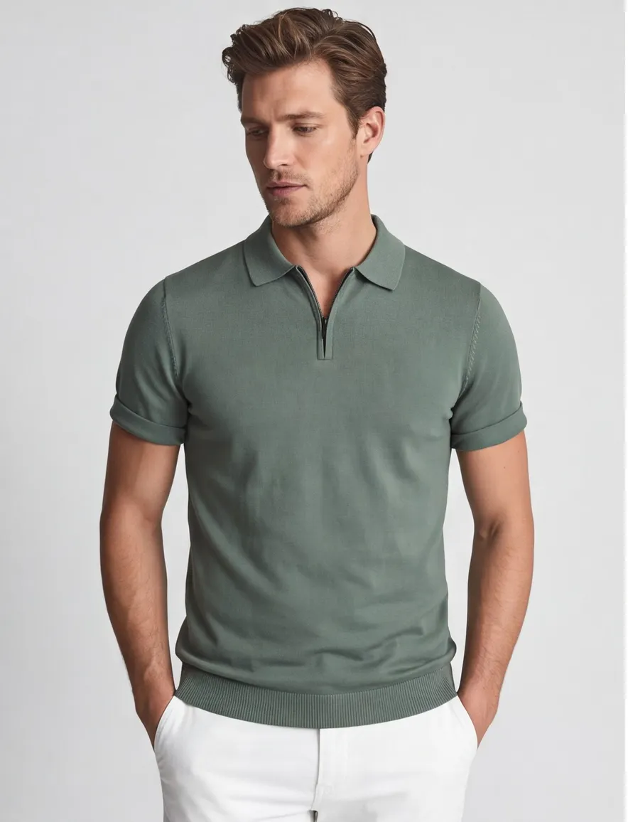 Born With Appetite polo groen korte mouwen