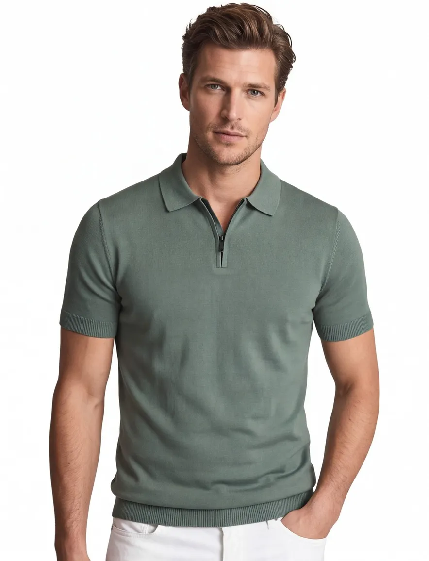 Born With Appetite polo groen korte mouwen