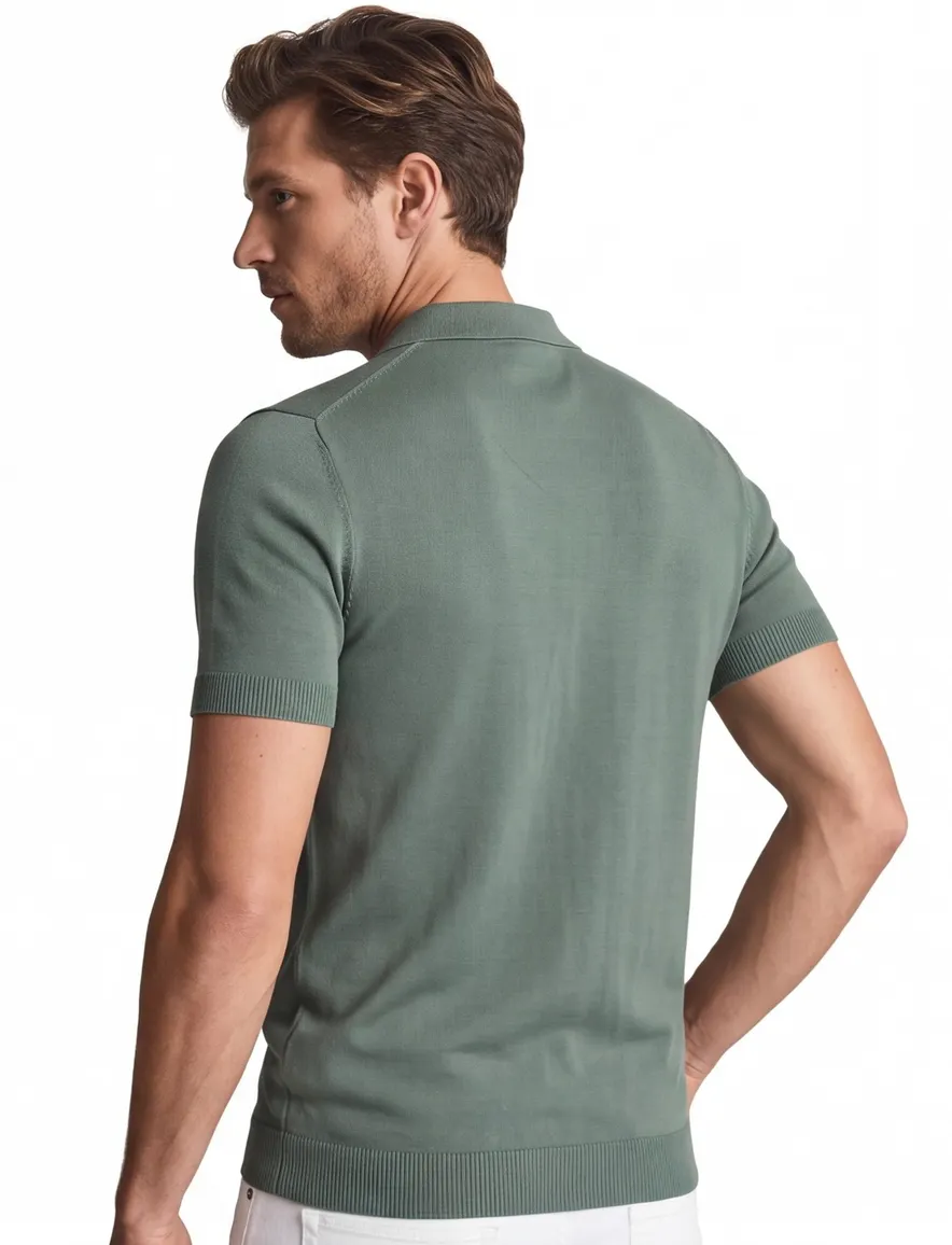 Born With Appetite polo groen korte mouwen