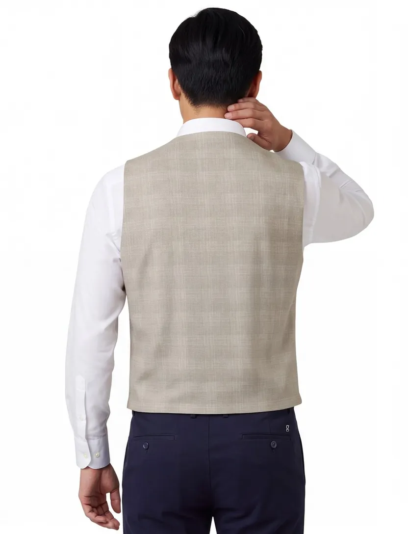 Gilet Zuitable beige zomer katoen