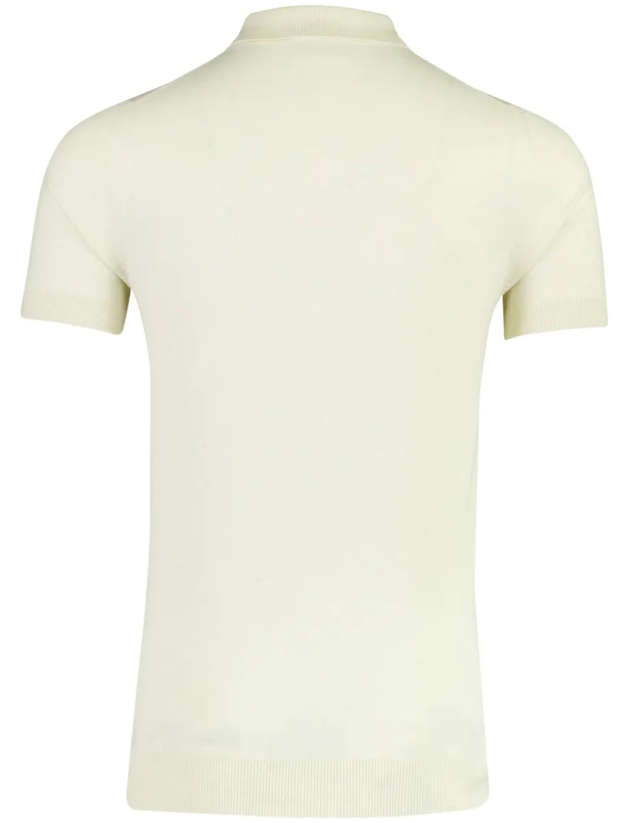 Born with Appetite polo met rits creme strepen