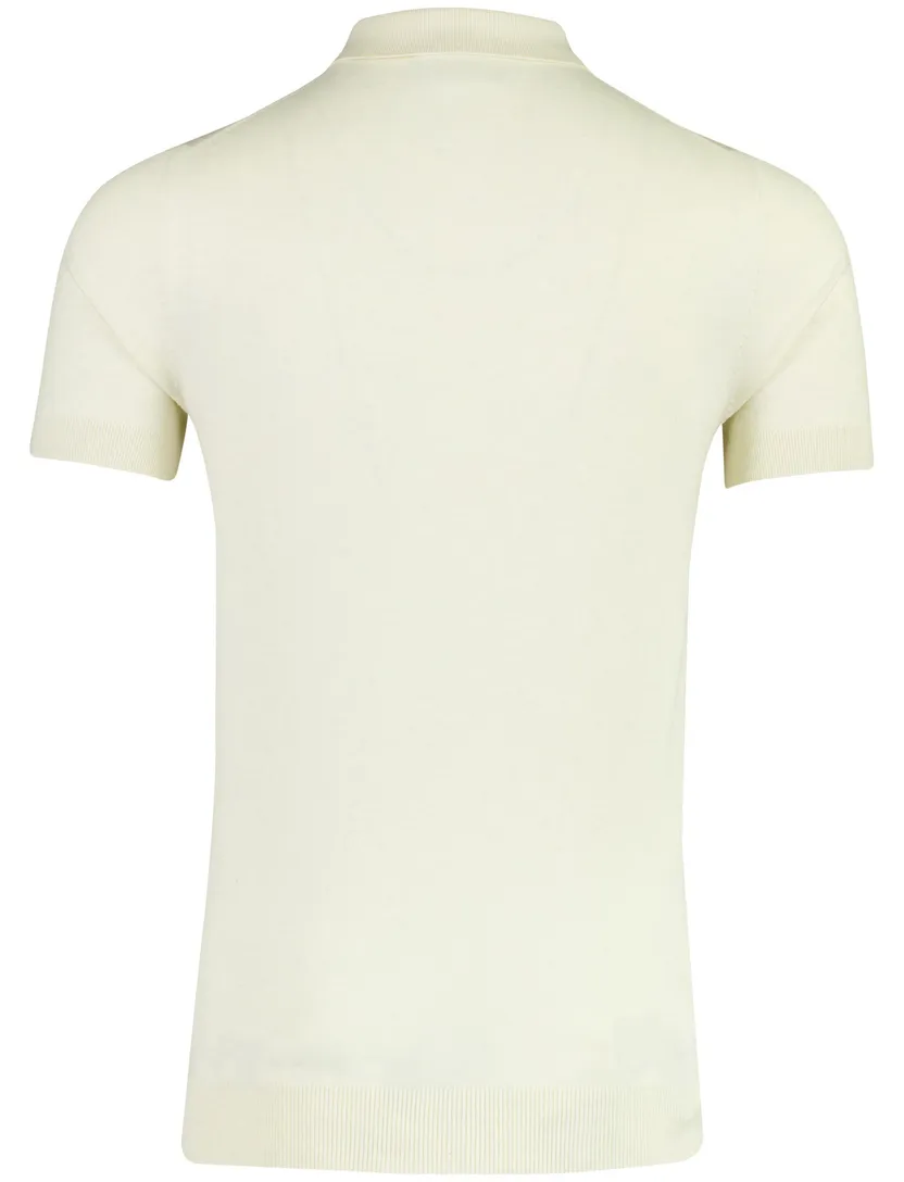 Creme gestreepte polo met ritssluiting Born With Appetite