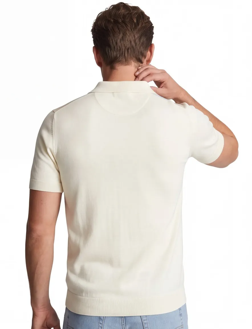 Born with Appetite polo met rits creme strepen