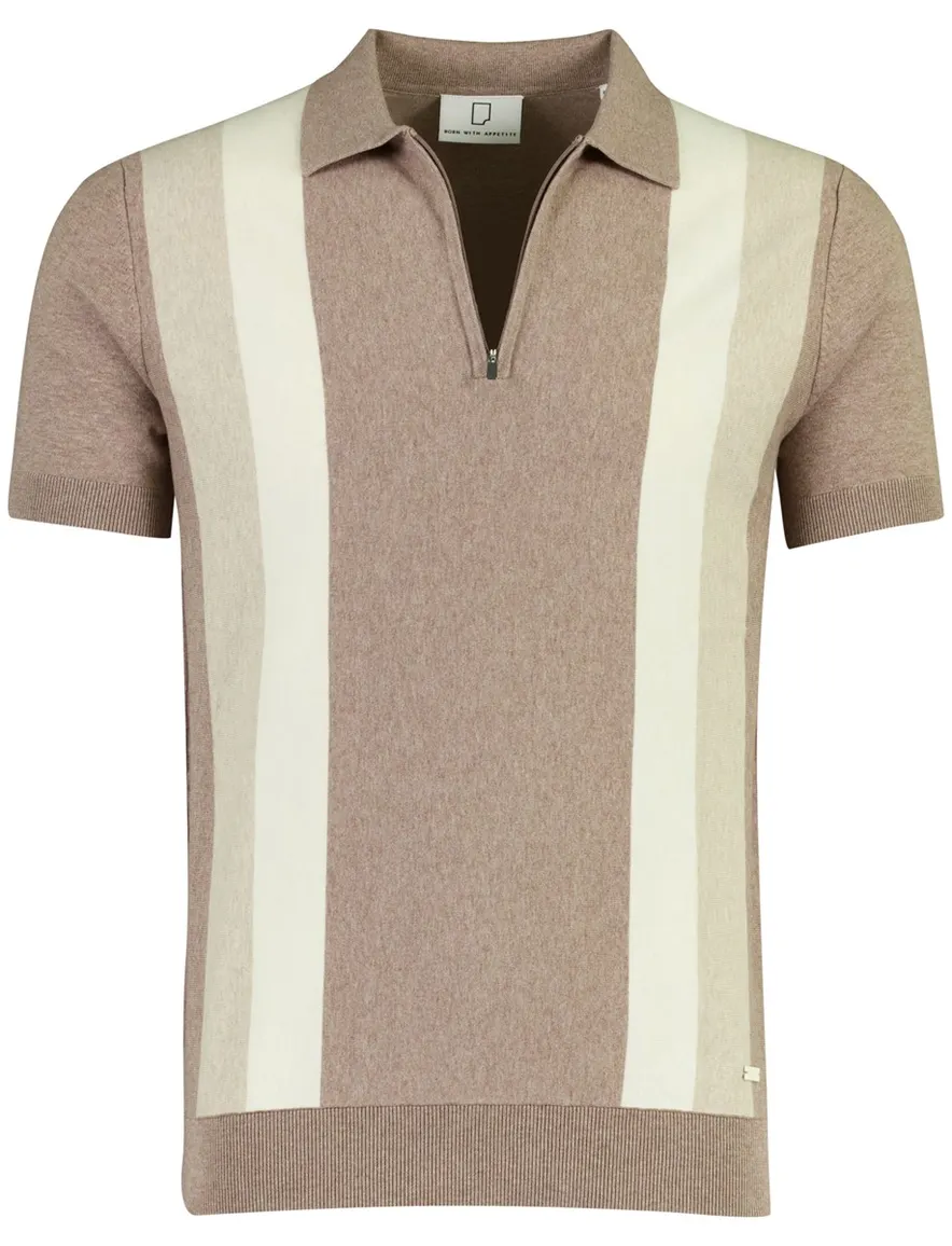 Born with Appetite Austin Knitted polo beige bruin
