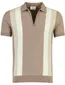 Born with Appetite Austin knitted polo bruin gestreept
