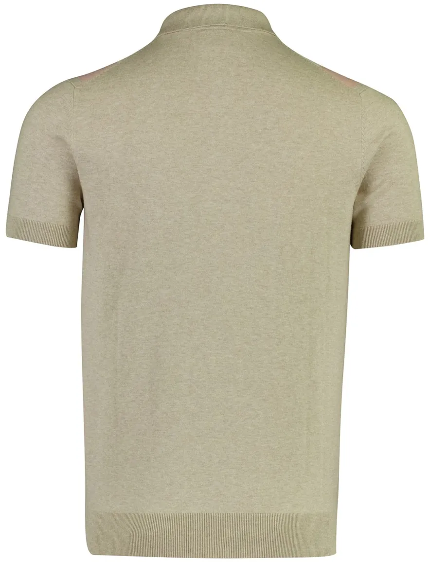 Born with Appetite Austin knitted polo beige gestreept