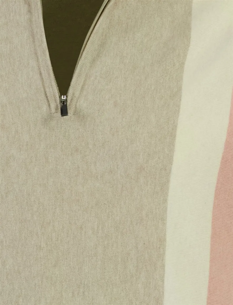 Born with Appetite Austin knitted polo beige roze