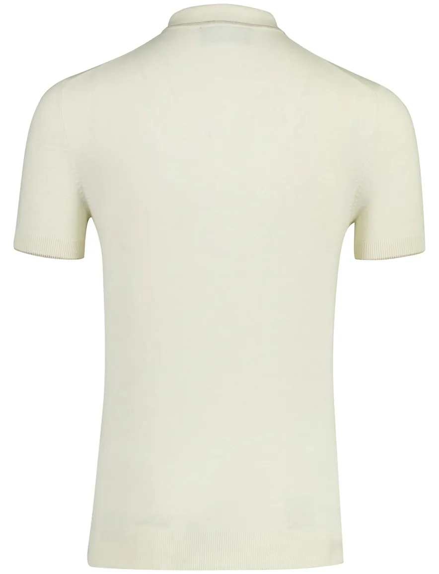 Scotland Blue polo creme gebreid