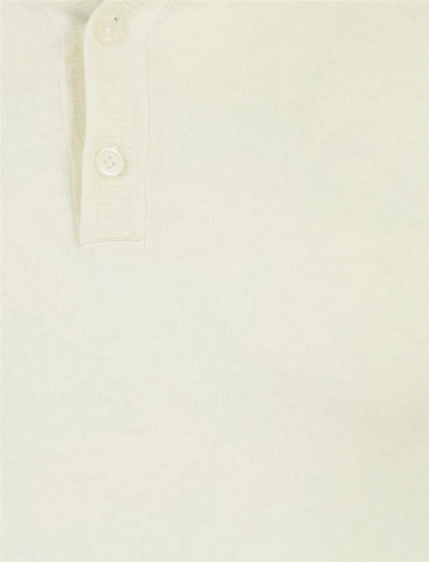 Scotland Blue polo creme gebreid
