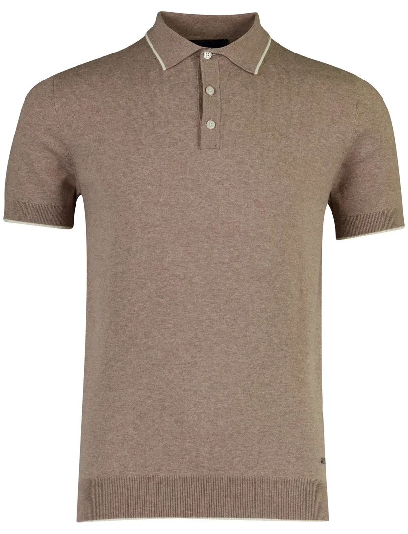 Scotland Blue poloshirt bruin gemêleerd 100% katoen