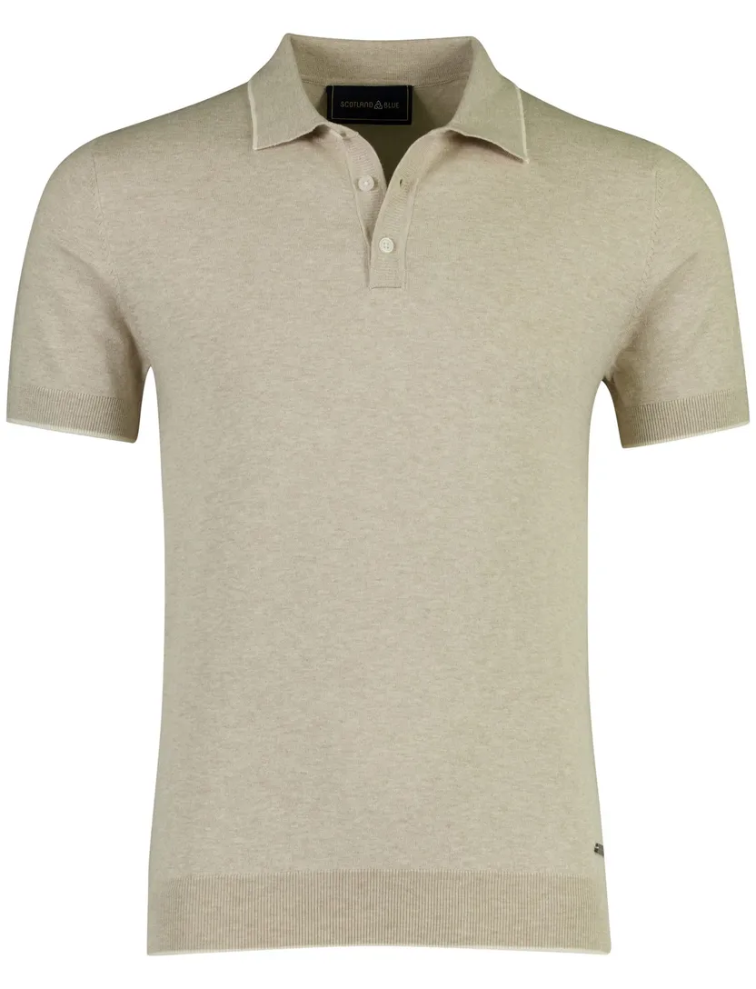 Poloshirt Scotland Blue beige gemêleerd normale fit
