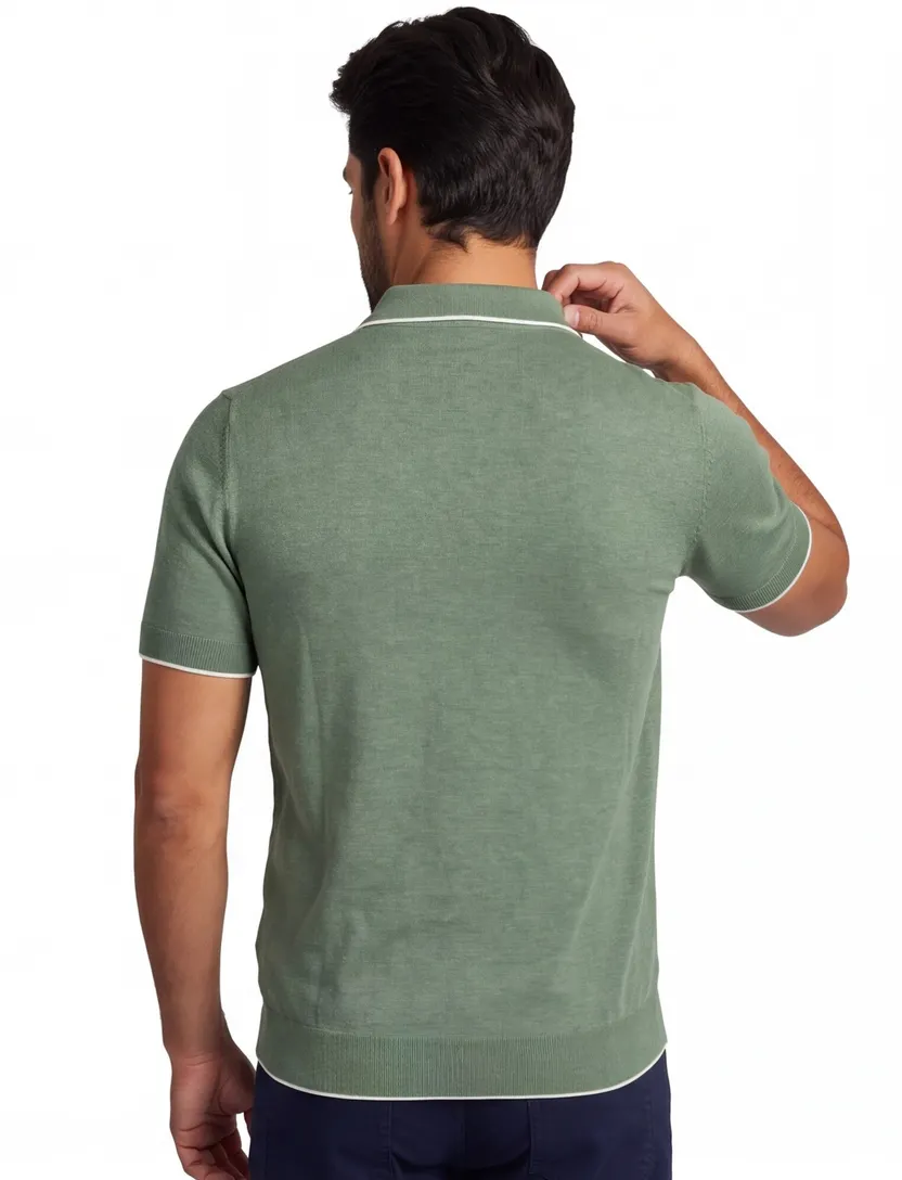 Poloshirt Scotland Blue groen gemêleerd 100% katoen