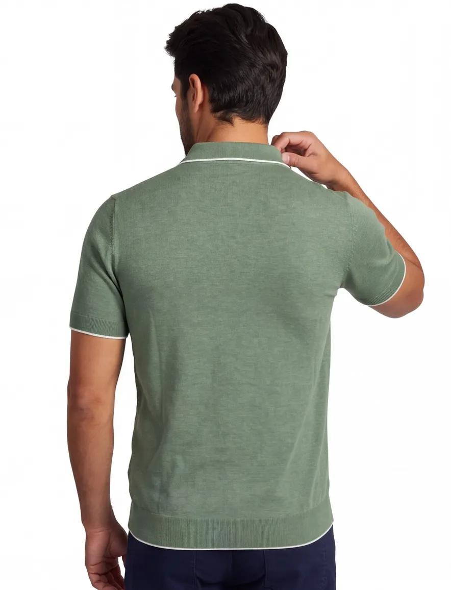 Scotland Blue Polo groen gebreid