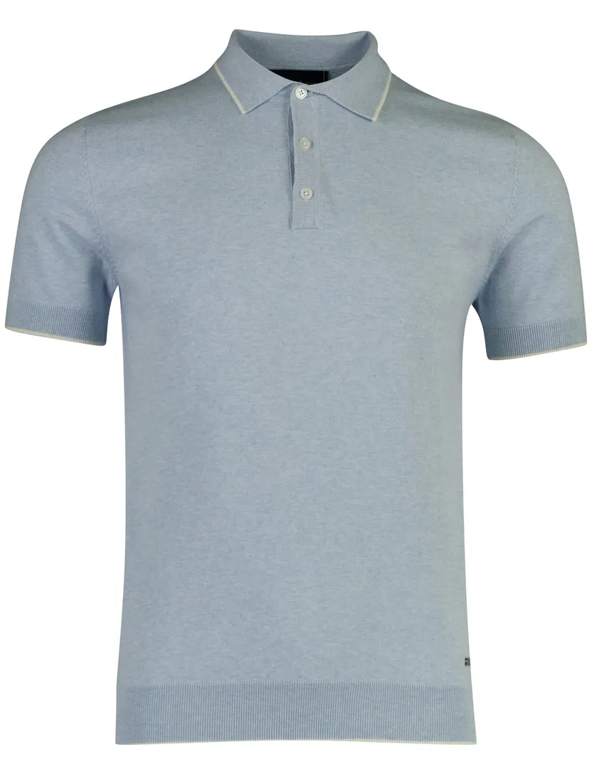 Scotland Blue poloshirt lichtblauw gemêleerd 100% katoen