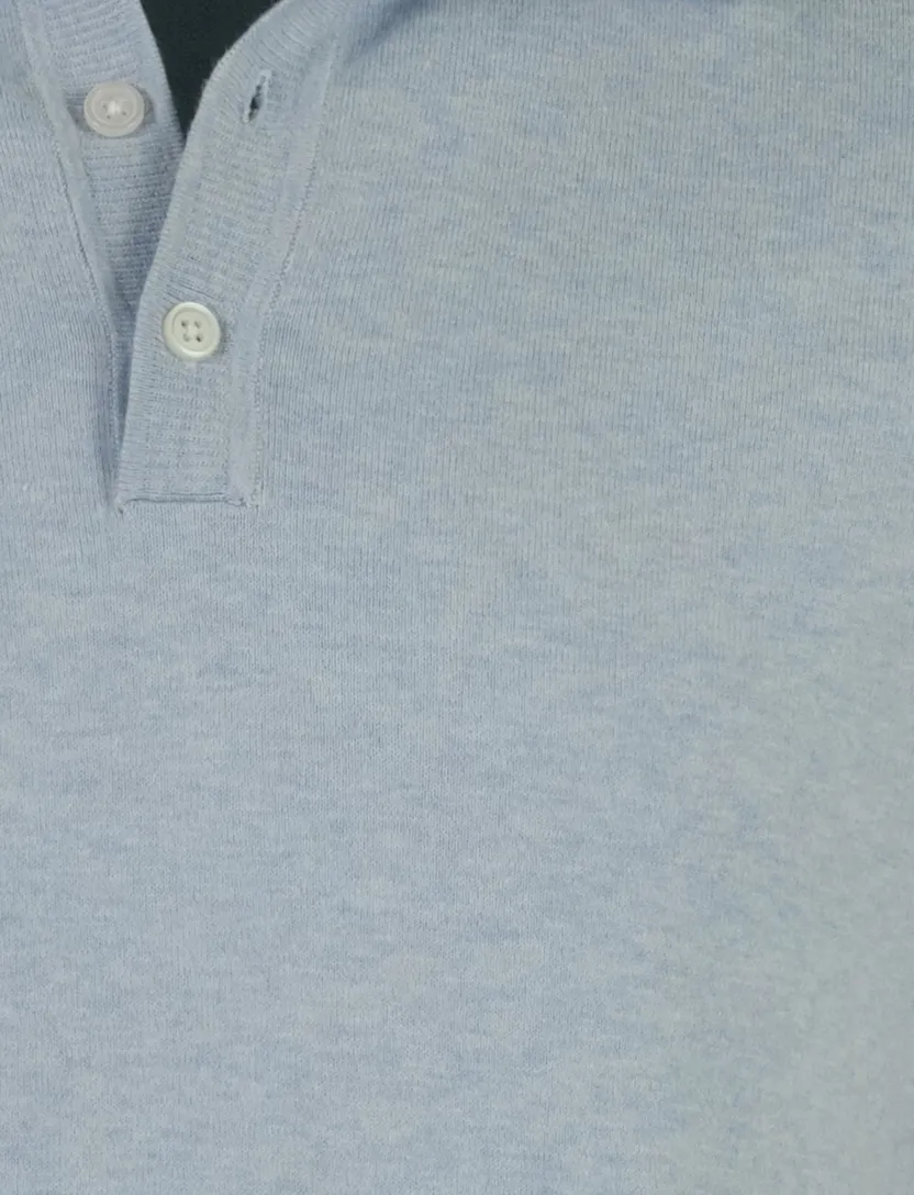 Scotland Blue poloshirt lichtblauw gemêleerd 100% katoen