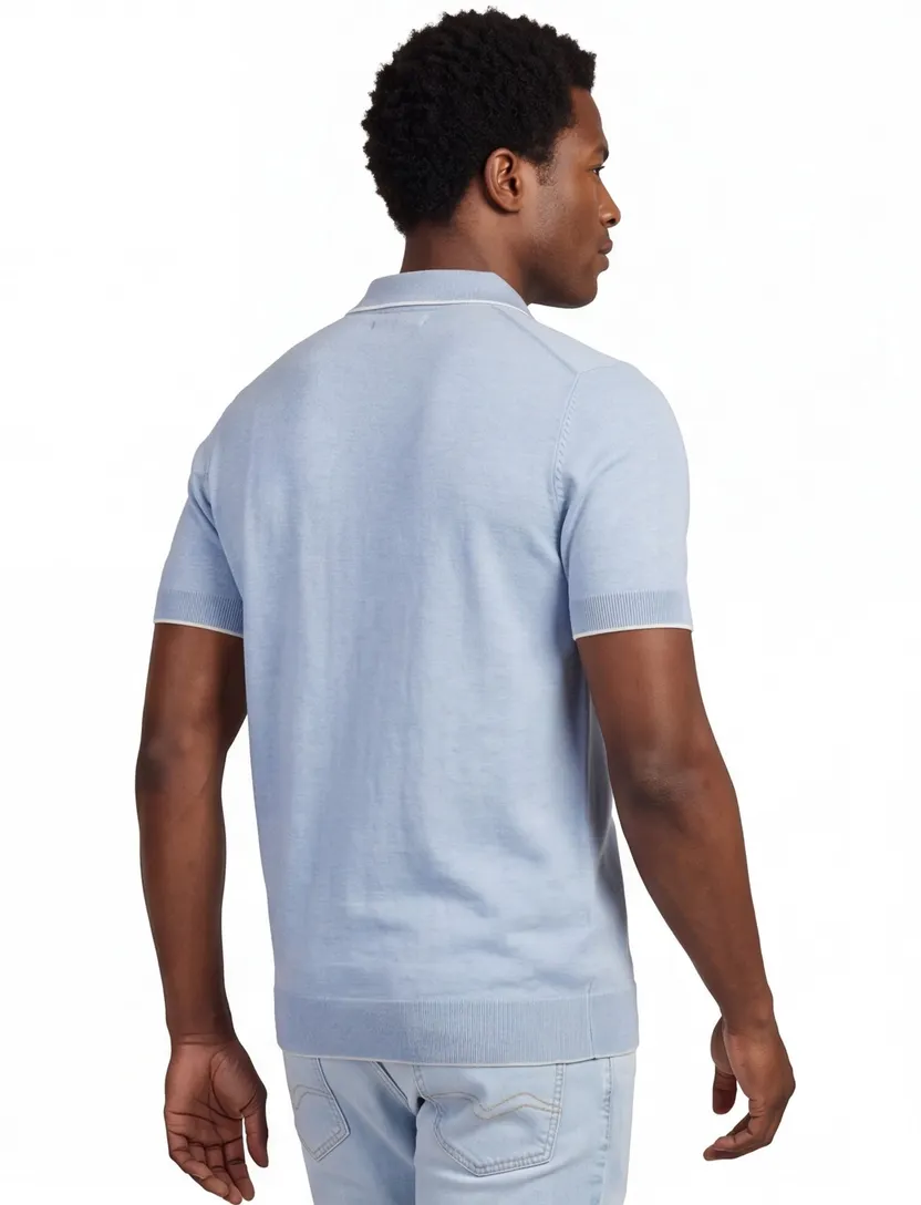 Scotland Blue poloshirt lichtblauw gemêleerd 100% katoen