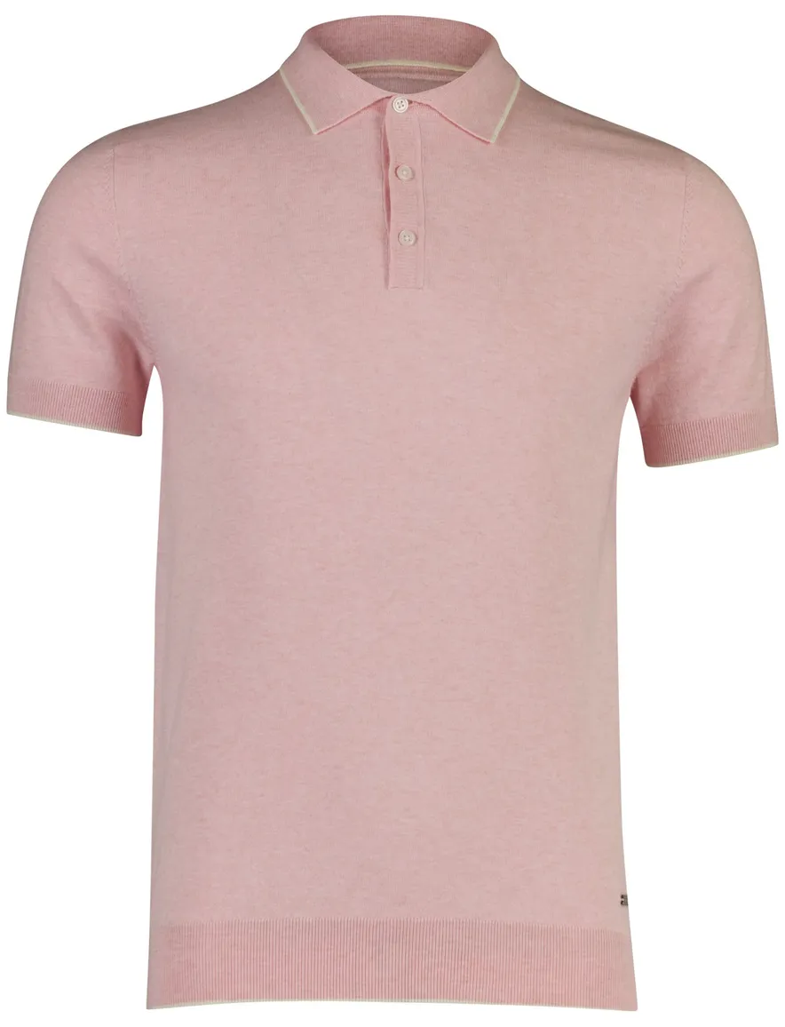 Scotland Blue polo pastel roze gebreid