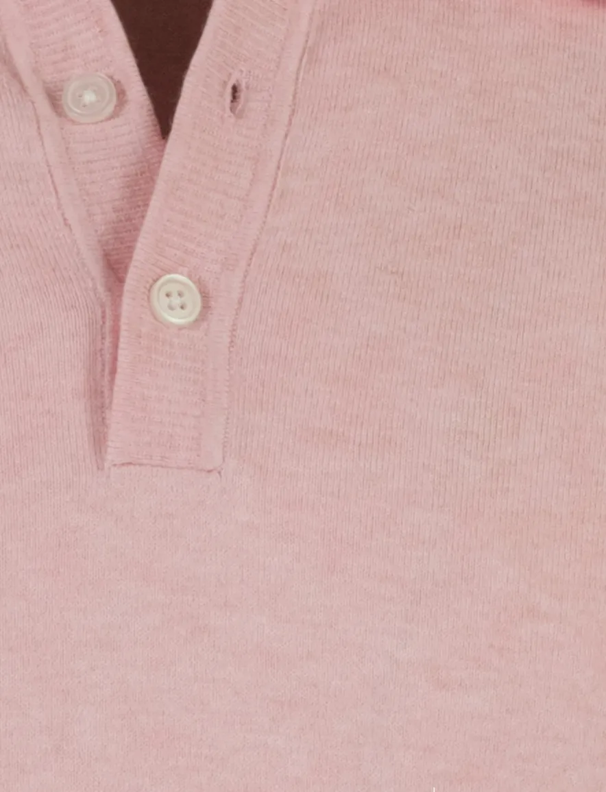 Scotland Blue polo pastel roze gebreid