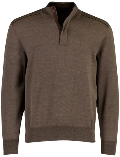 Paul & Shark Paul & Shark sweatvest halfzip bruin