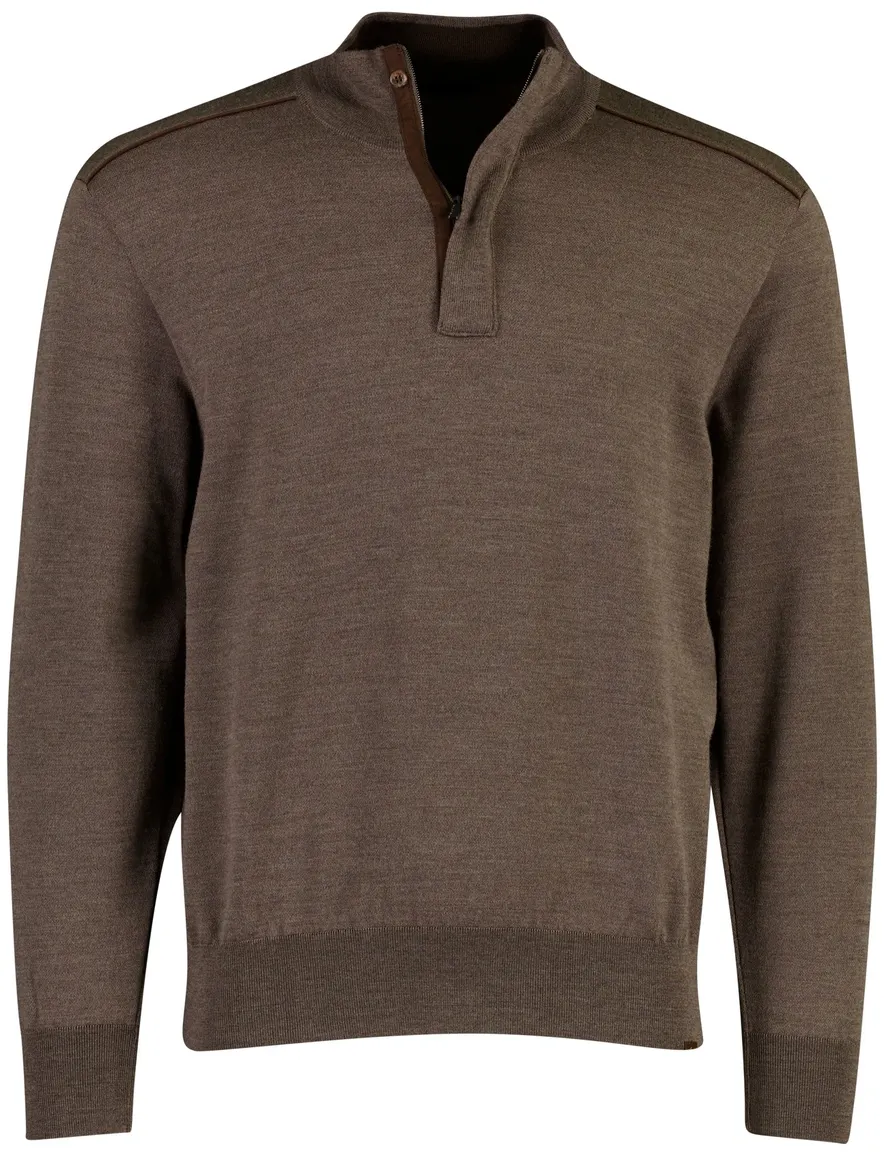 Paul & Shark sweatvest halfzip bruin