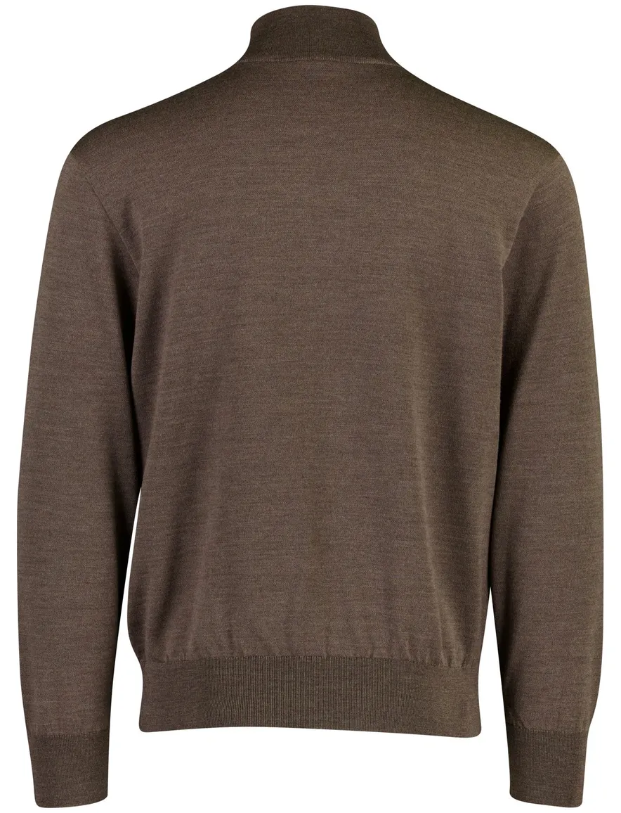 Paul & Shark sweatvest halfzip bruin