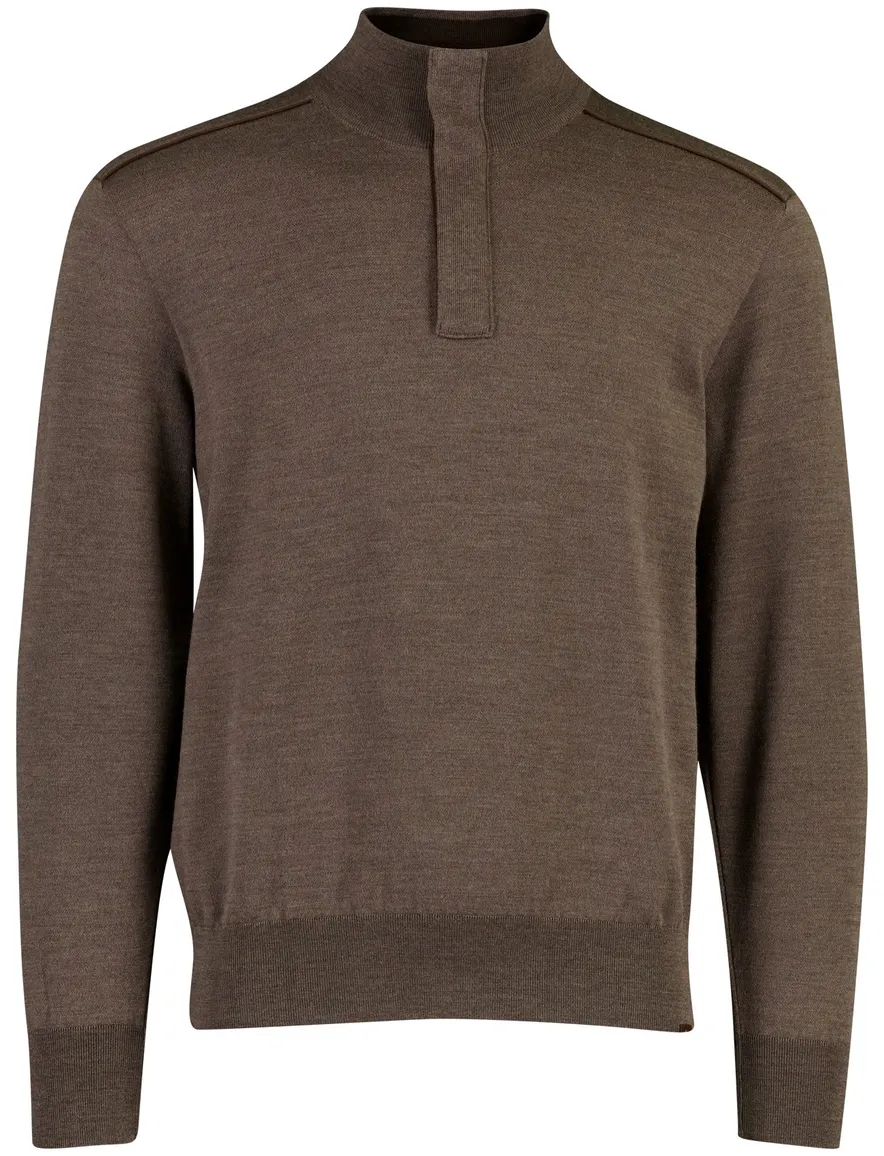 Paul & Shark sweatvest halfzip bruin