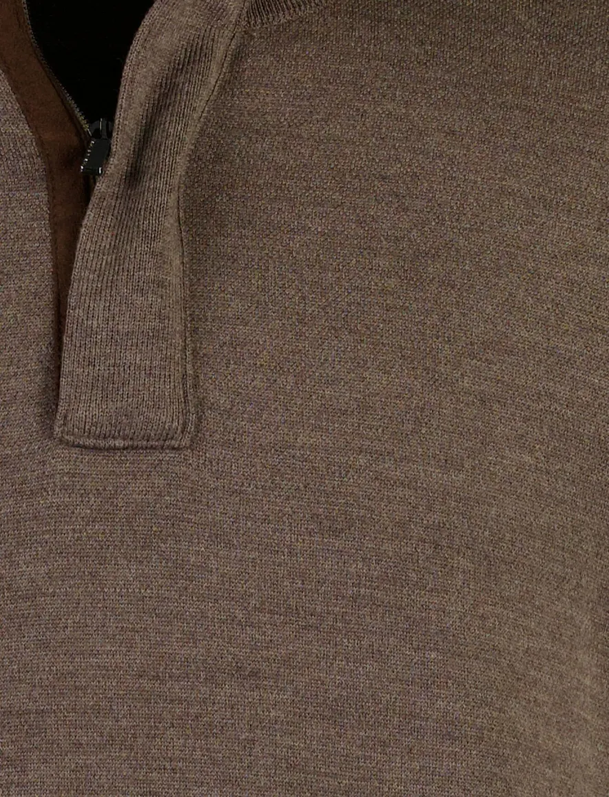 Paul & Shark sweatvest halfzip bruin