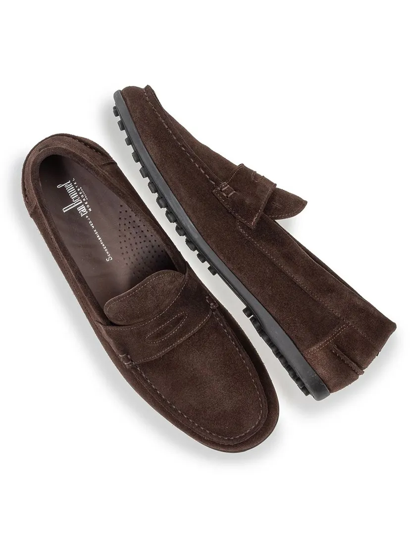 Suede Van Bommel loafer bruin