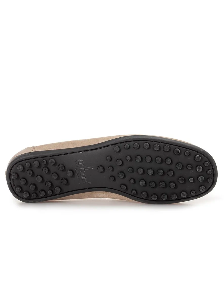 Loafer Van Bommel suede lichtbruin zool noppen