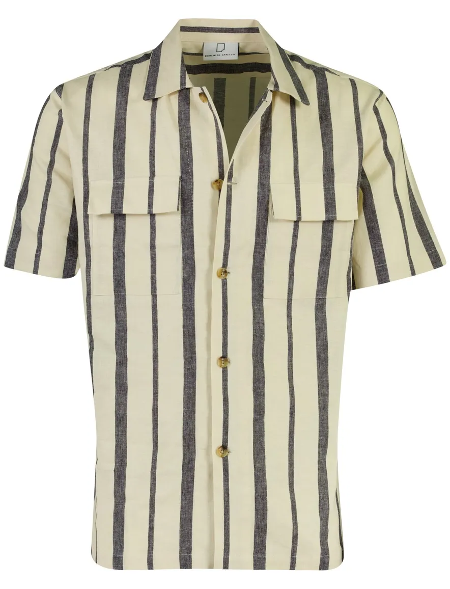 Born with Appetite overshirt gestreept creme navy