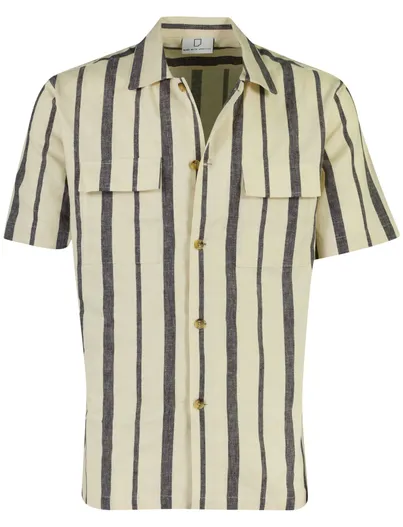 Born With Appetite Poloshirt Born With Appetite beige gestreept linnen