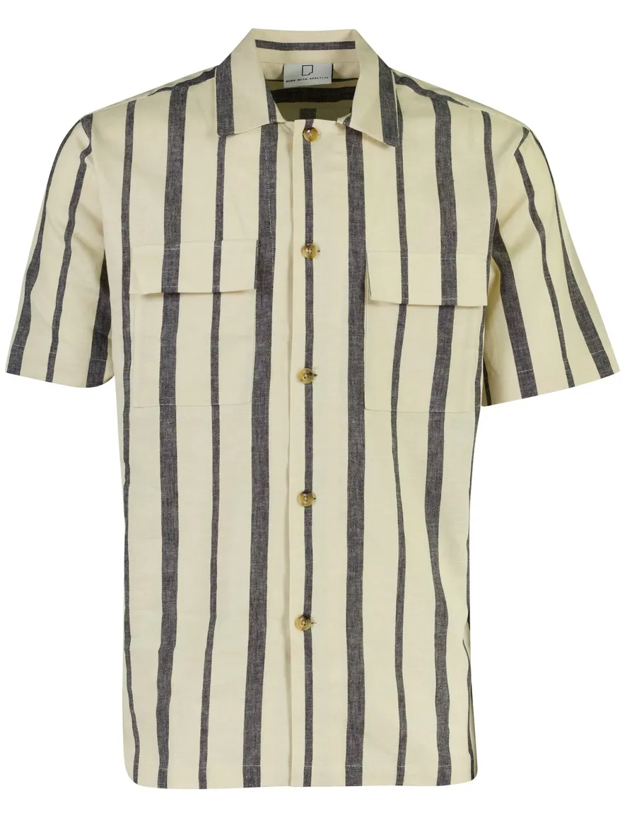 Born with Appetite overshirt gestreept creme navy