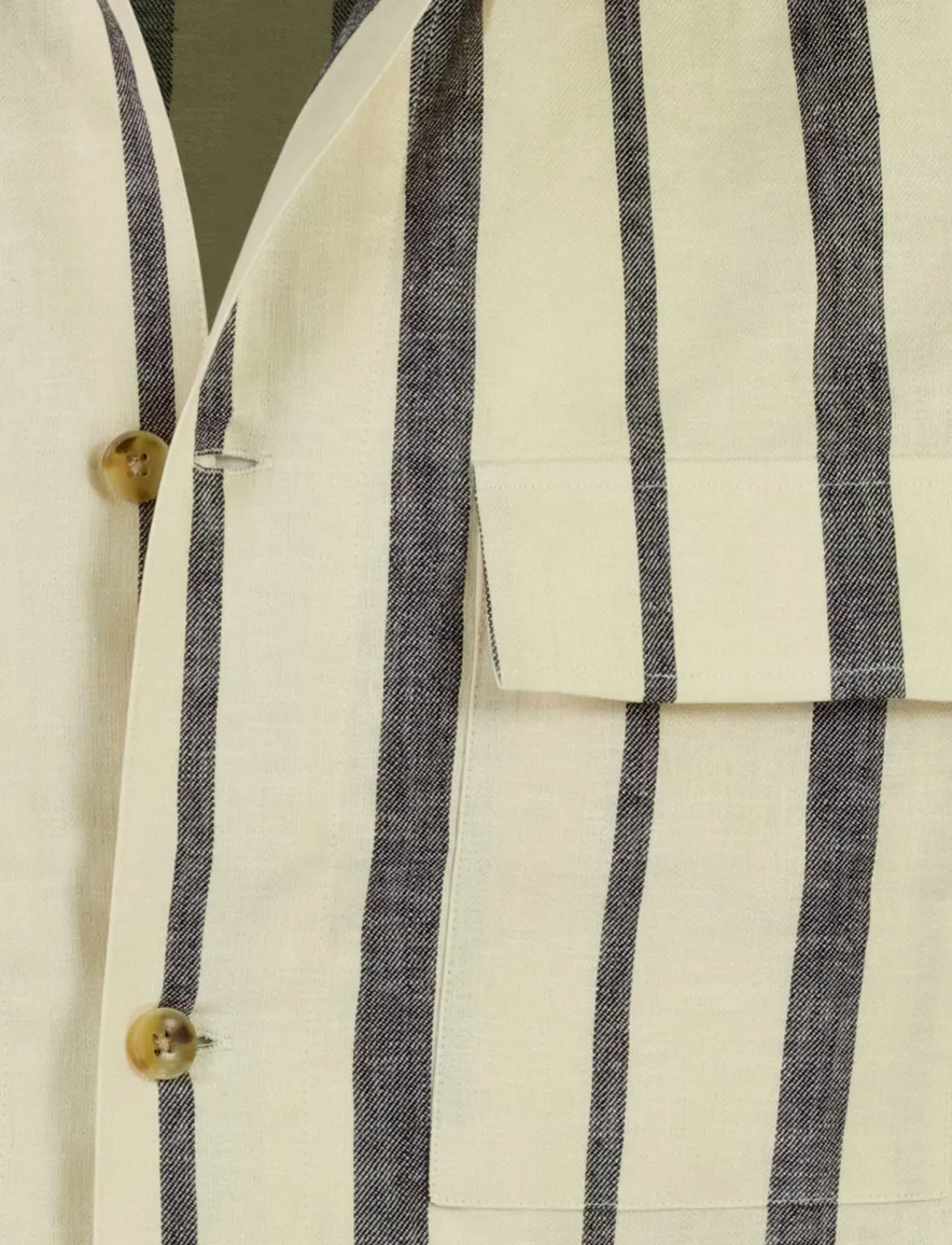 Born with Appetite overshirt gestreept creme navy